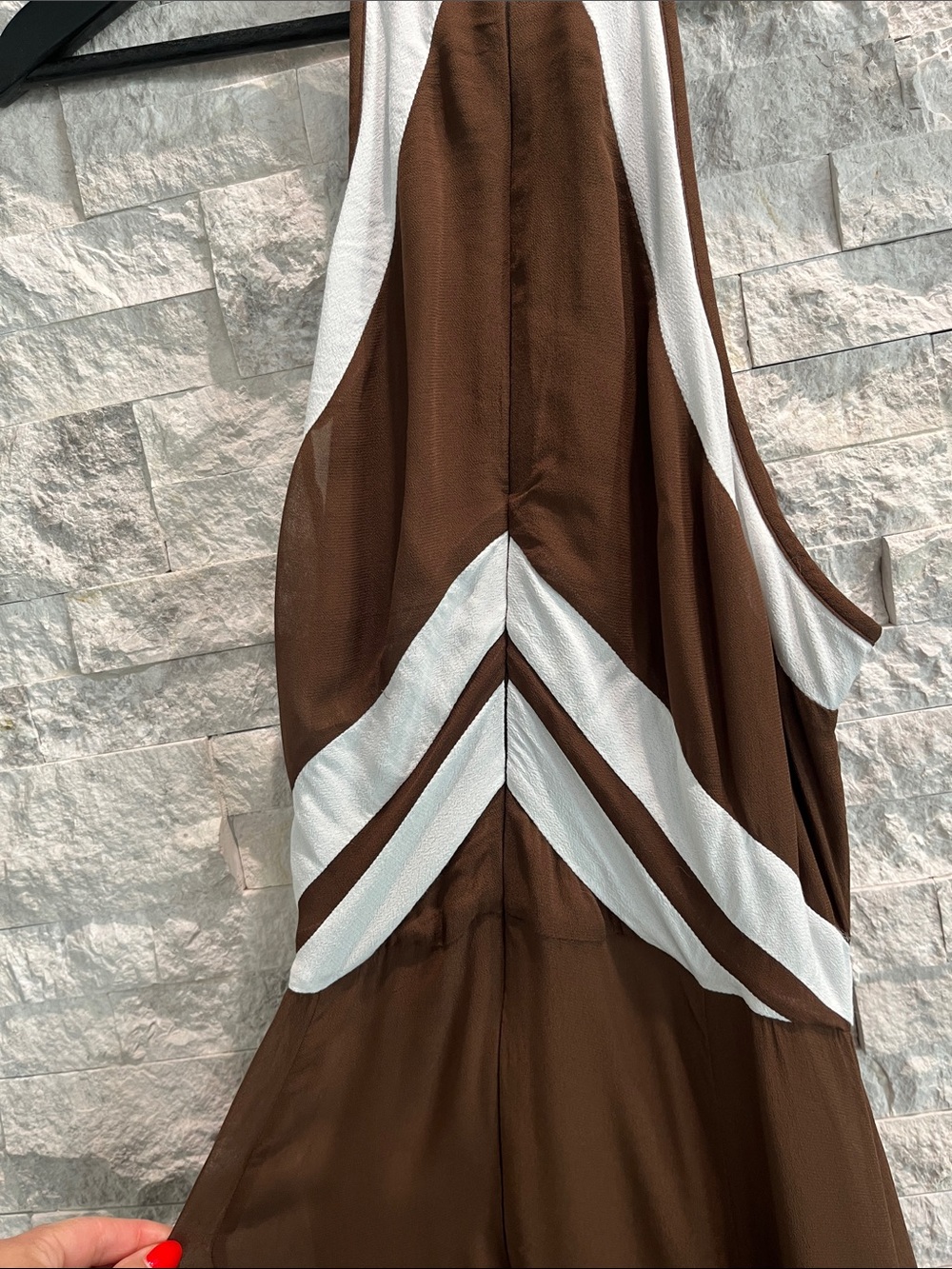 Anthropologie BrownHalter Maxi Dress Sz-6 - Picture 10 of 15